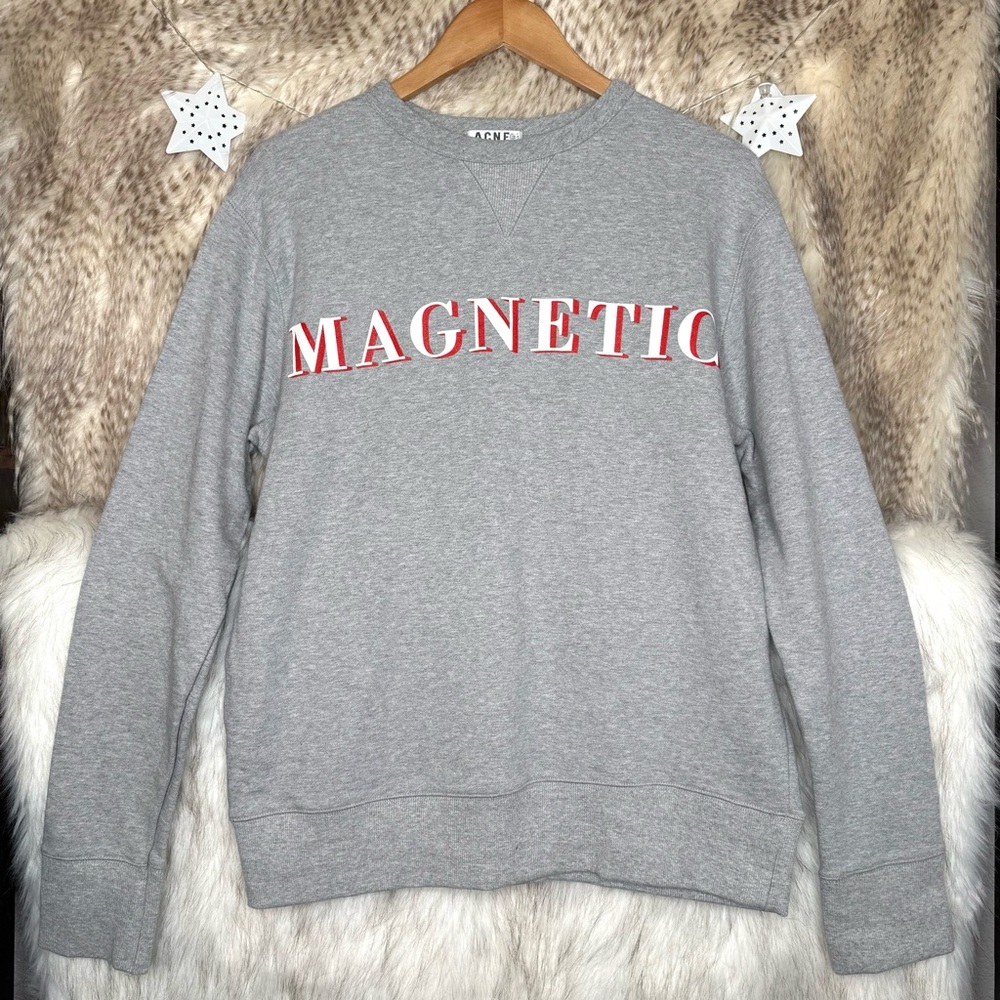 Acne Studios “MAGNETIC” Gray Crewneck Sweater